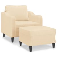 vidaXL Sofa Chair with Footstool Cream 60 cm Fabric