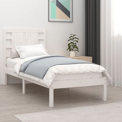 vidaXL Bed Frame without Mattress White 90x190 cm Single Solid Wood