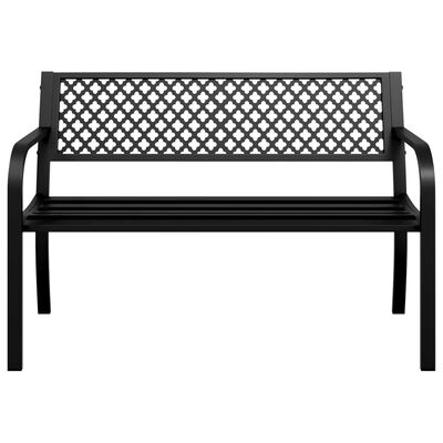 vidaXL Garden Bench 119 cm Black Steel