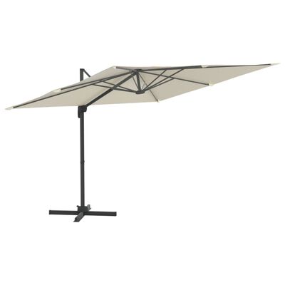 vidaXL Cantilever Garden Parasol with Aluminium Pole Sand White 300x300 cm