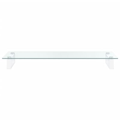 vidaXL Monitor Stand White 80x35x8 cm Tempered Glass and Metal