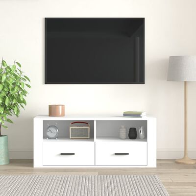 vidaXL TV Cabinet White 100x35x40 cm Engineered Wood