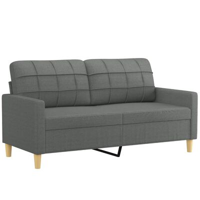 vidaXL 2-Seater Sofa Dark Grey 140 cm Fabric