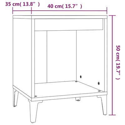 vidaXL Bedside Cabinet White 40x35x50 cm