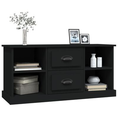 vidaXL TV Cabinet Black 99.5x35.5x48 cm Engineered Wood