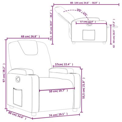 vidaXL Recliner Chair Dark Grey Fabric