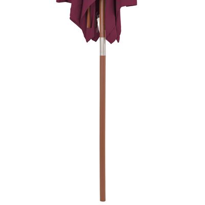 vidaXL Garden Parasol with Wooden Pole 150x200 cm Bordeaux Red