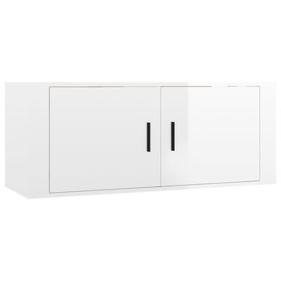 vidaXL Wall-mounted TV Cabinets 3 pcs High Gloss White 100x34.5x40 cm