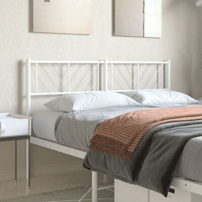 vidaXL Metal Headboard White 150 cm