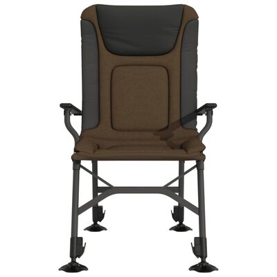 vidaXL Fishing Chair with Armrest Foldable Taupe