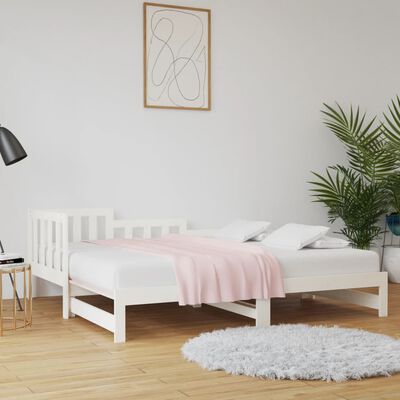 vidaXL Pull-out Day Bed without Mattress White 2x(90x190) cm