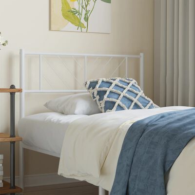 vidaXL Metal Headboard White 90 cm