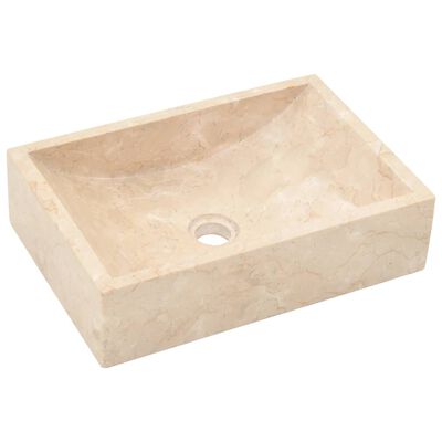 vidaXL Sink 45x30x12 cm Marble High Gloss Cream