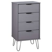vidaXL Drawer Cabinet Grey 45x39.5x90.3 cm Solid Pine Wood