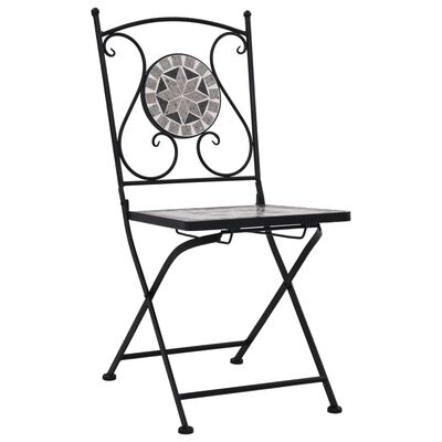 vidaXL 3 Piece Mosaic Bistro Set Ceramic Tile Grey