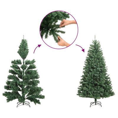 vidaXL Artificial Half Christmas Tree with Stand Silver 210 cm PET