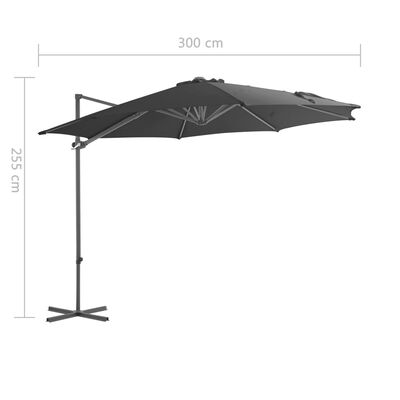 vidaXL Cantilever Garden Parasol with Steel Pole Anthracite 300 cm