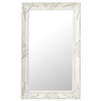 vidaXL Wall Mirror Baroque Style 50x80 cm White