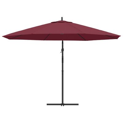 vidaXL Cantilever Garden Parasol with Aluminium Pole 350 cm Bordeaux Red