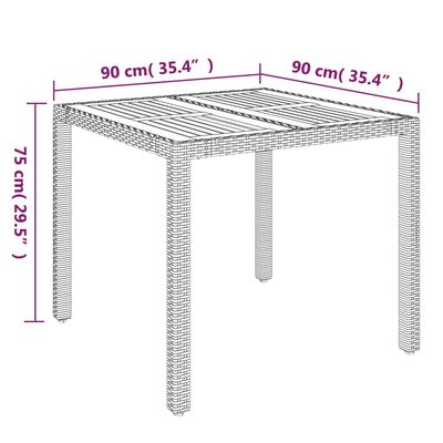 vidaXL 3 Piece Garden Dining Set with Cushions Grey Poly Rattan