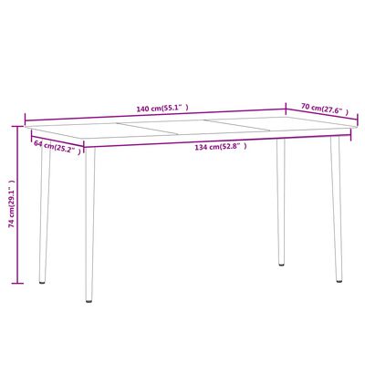 vidaXL 7 Piece Garden Dining Set Oak