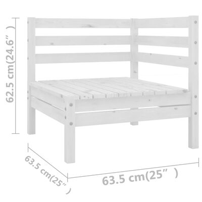 vidaXL 6 Piece Garden Lounge Set White Solid Pinewood