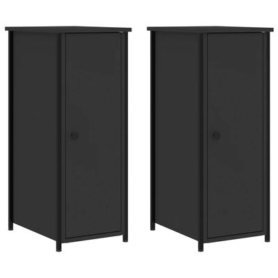 vidaXL Bedside Cabinets 2 pcs Black 32x42x80 cm Engineered Wood