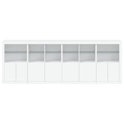 vidaXL Sideboard with LED Lights White 283x37x100 cm