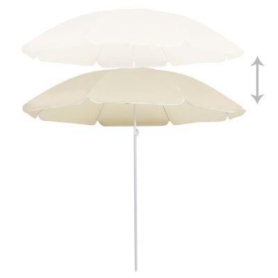 vidaXL Garden Parasol with Steel Pole Sand 180 cm