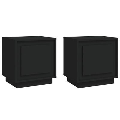 vidaXL Bedside Cabinets 2 pcs Black 44x35x45 cm Engineered Wood