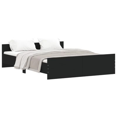 vidaXL Bed Frame without Mattress Black 150x200 cm King Size