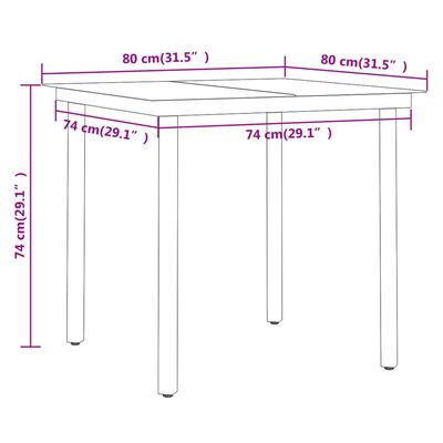 vidaXL 3 Piece Garden Dining Set Black