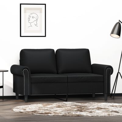 vidaXL 2-Seater Sofa Black 120 cm Faux Leather