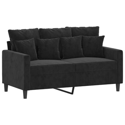 vidaXL 2 Piece Sofa Set with Cushions Black Velvet