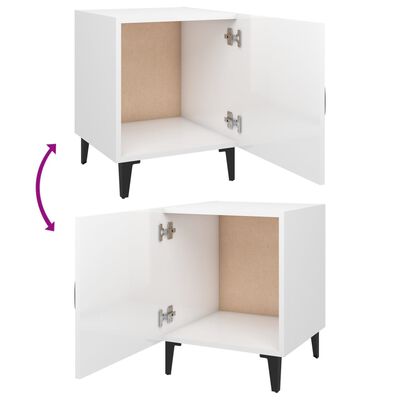 vidaXL Bedside Cabinets 2 pcs High Gloss White Engineered Wood