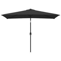 vidaXL Outdoor Parasol with Metal Pole 300x200 cm Black