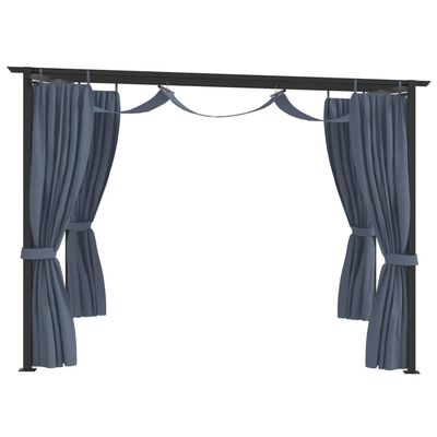 vidaXL Gazebo with Curtains 3x3 m Anthracite Steel