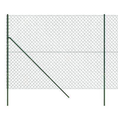 vidaXL Chain Link Fence Green 1.6x10 m