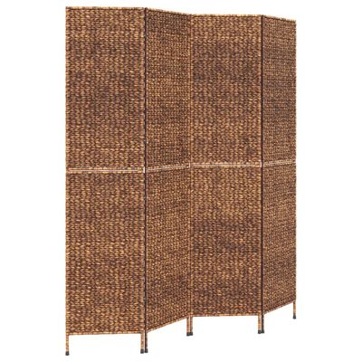 vidaXL Room Divider 4-Panel Brown 163x180 cm Water Hyacinth