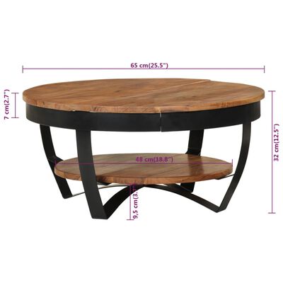 vidaXL Coffee Table 65x65x32 cm Solid Acacia Wood