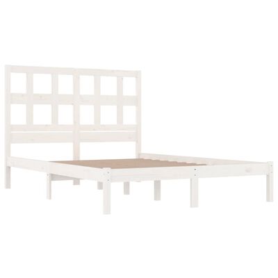 vidaXL Bed Frame without Mattress White 180x200 cm Super King Solid Wood Pine