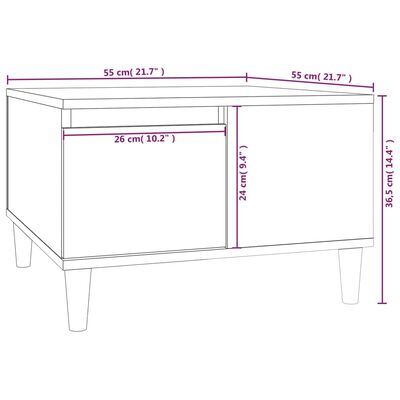 vidaXL Coffee Table Smoked Oak 55x55x36.5 cm Engineered Wood