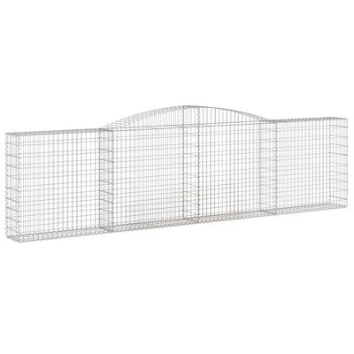 vidaXL Arched Gabion Baskets 4 pcs 400x30x100/120 cm Galvanised Iron