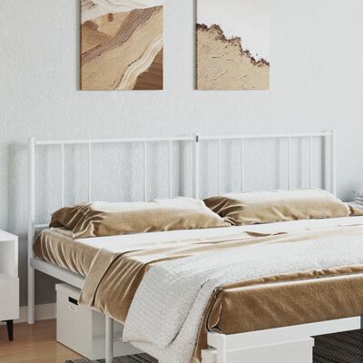 vidaXL Metal Headboard White 180 cm