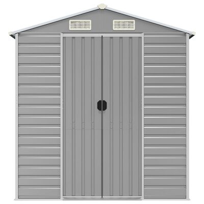 vidaXL Garden Shed Light Grey 191x300x198 cm Galvanised Steel