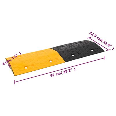 vidaXL Speed Hump Yellow&Black 226x32.5x4 cm Rubber