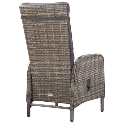 vidaXL 3 Piece Garden Bistro Set Poly Rattan Grey