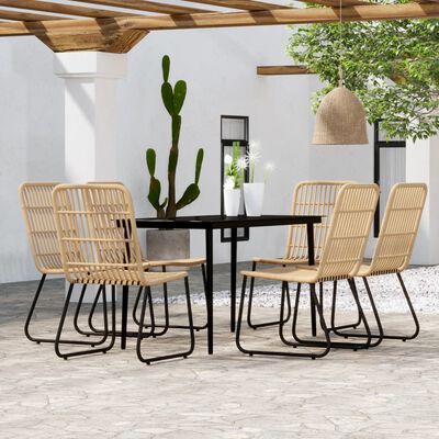 vidaXL 7 Piece Garden Dining Set Oak