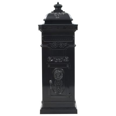 vidaXL Pillar Letterbox Aluminium Vintage Style Rustproof Black