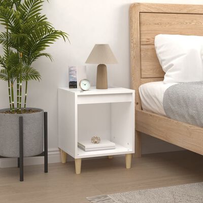 vidaXL Bedside Cabinet White 40x35x50 cm Engineered Wood